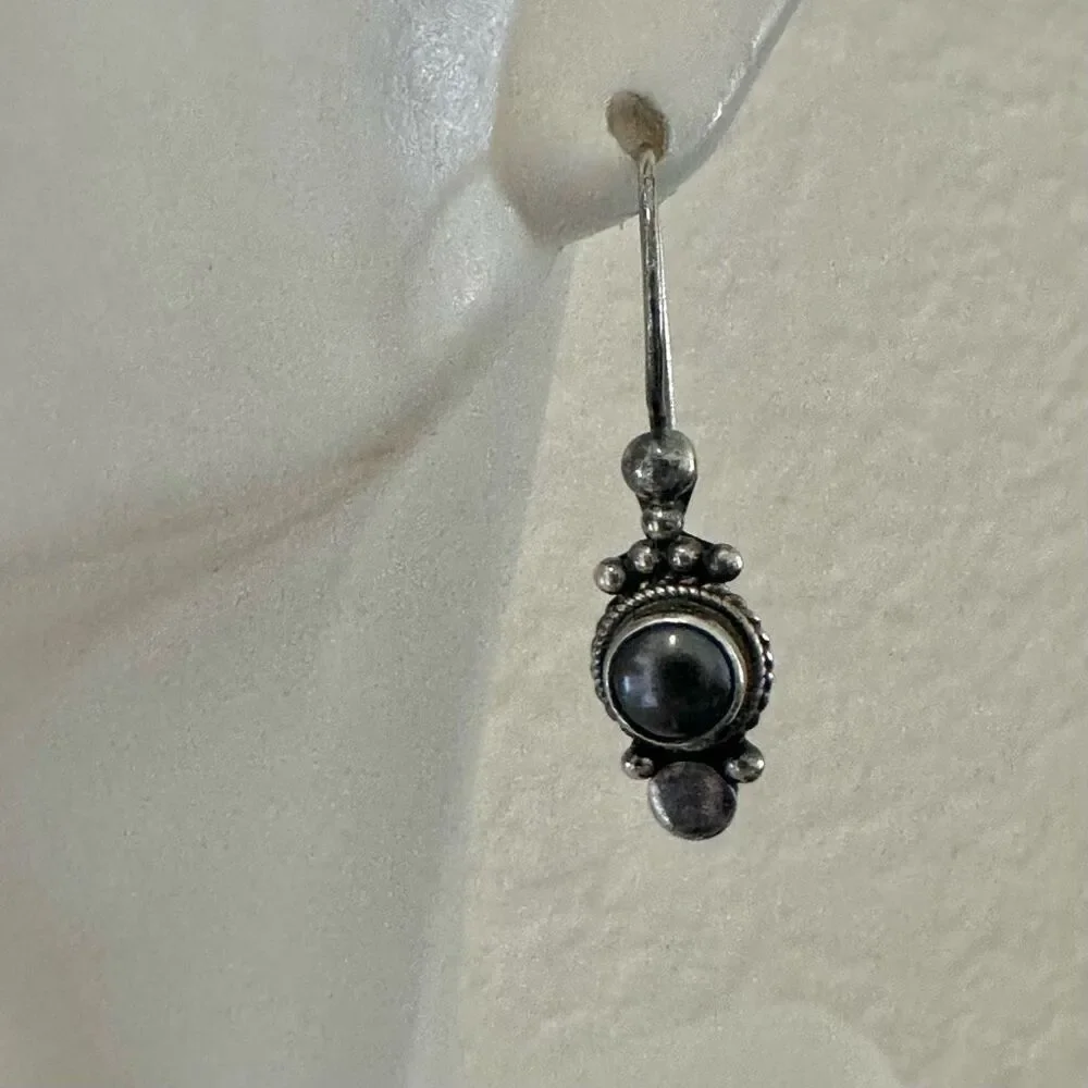 Sterling Silver Gray Hematite Artisan Earrings
